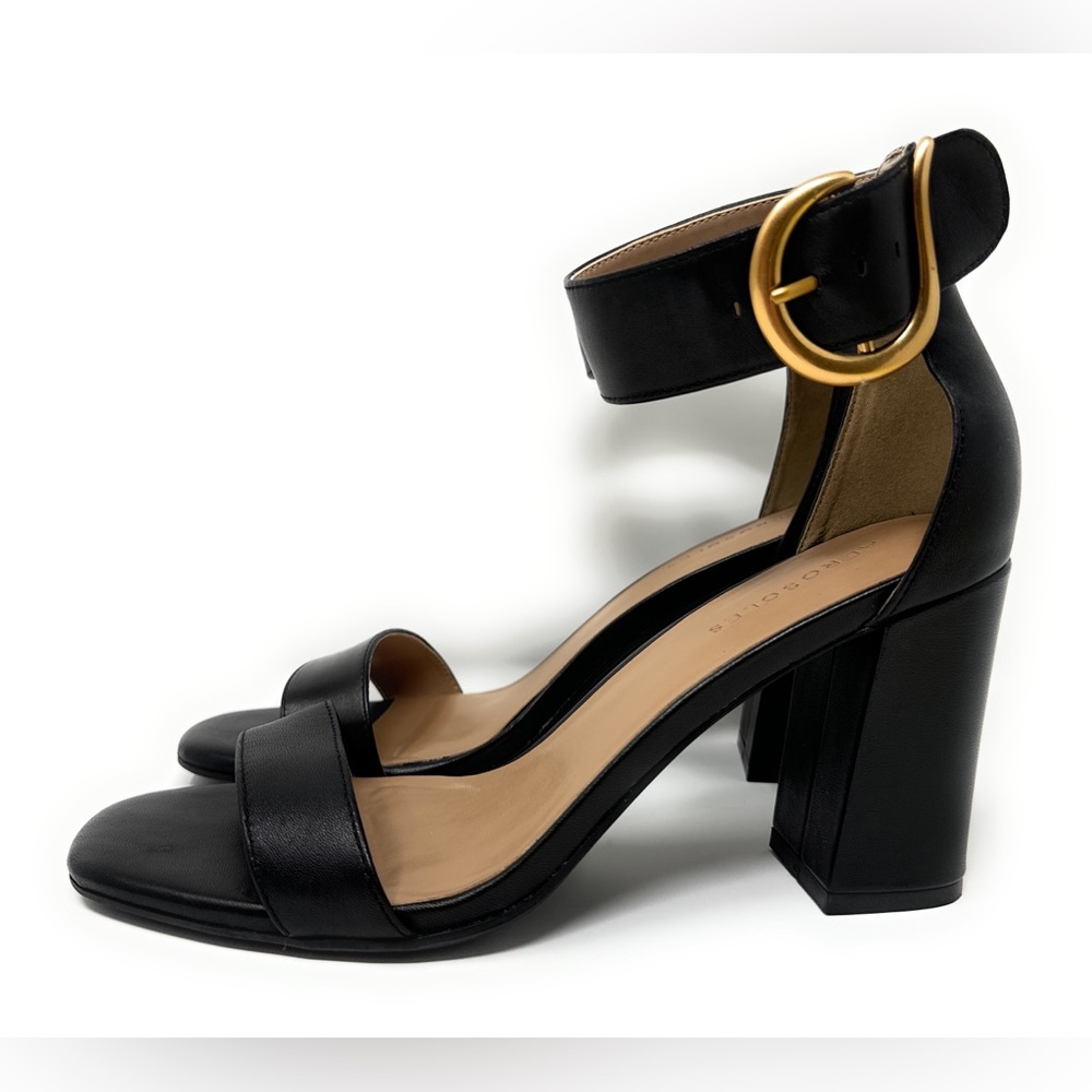 Aerosoles Landon Comfortable Women's Sandal in Black Genuine Leather Size 9M